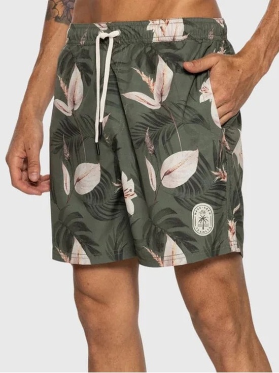 Team LTD Other - NWOT Men’s TeamLTD Tropical Floral Print Vacation Swim Board Shorts Olive Green